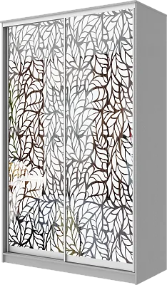 картинка Шкаф-купе 2-х дверный с пескоструйным рисунком Лист 2400 1682 620 от магазина КУПИ КУПЕ
